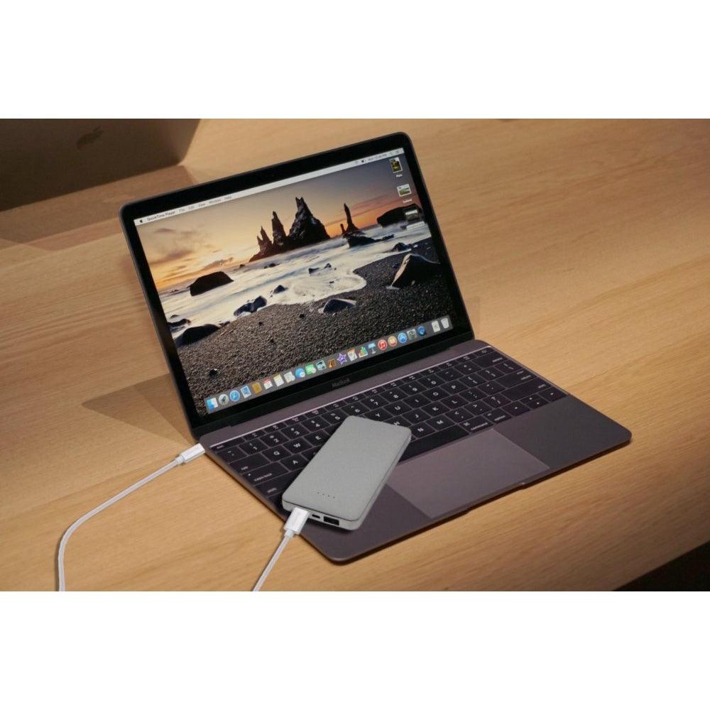 USB C to USB 3.0 Data and Charging Cable, Nylon Braided, 1 meter (Silver) - Momo Gadgets