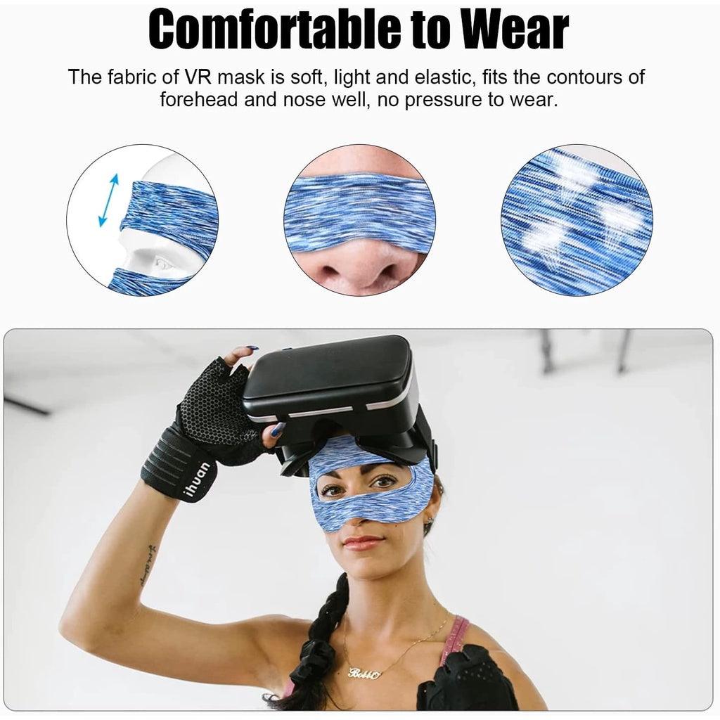 VR Eye Mask, Adjustable Breathable VR Sweat Band for Oculus Quest 2, HTC Vive, PS, Gear, VR Workouts (3PCS) - Momo Gadgets