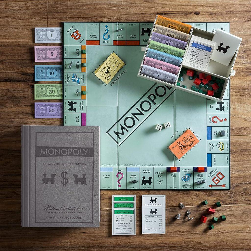 WS Game Company Monopoly Vintage Bookshelf Edition - Momo Gadgets
