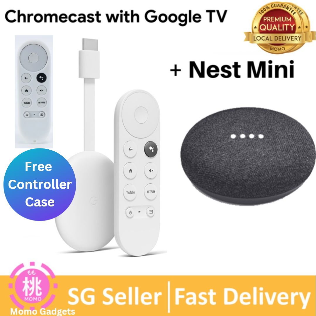 Google Chromecast with Google TV - Streaming Entertainment in 4K or HD 1080P HDR (Nest mini Bundle Options)