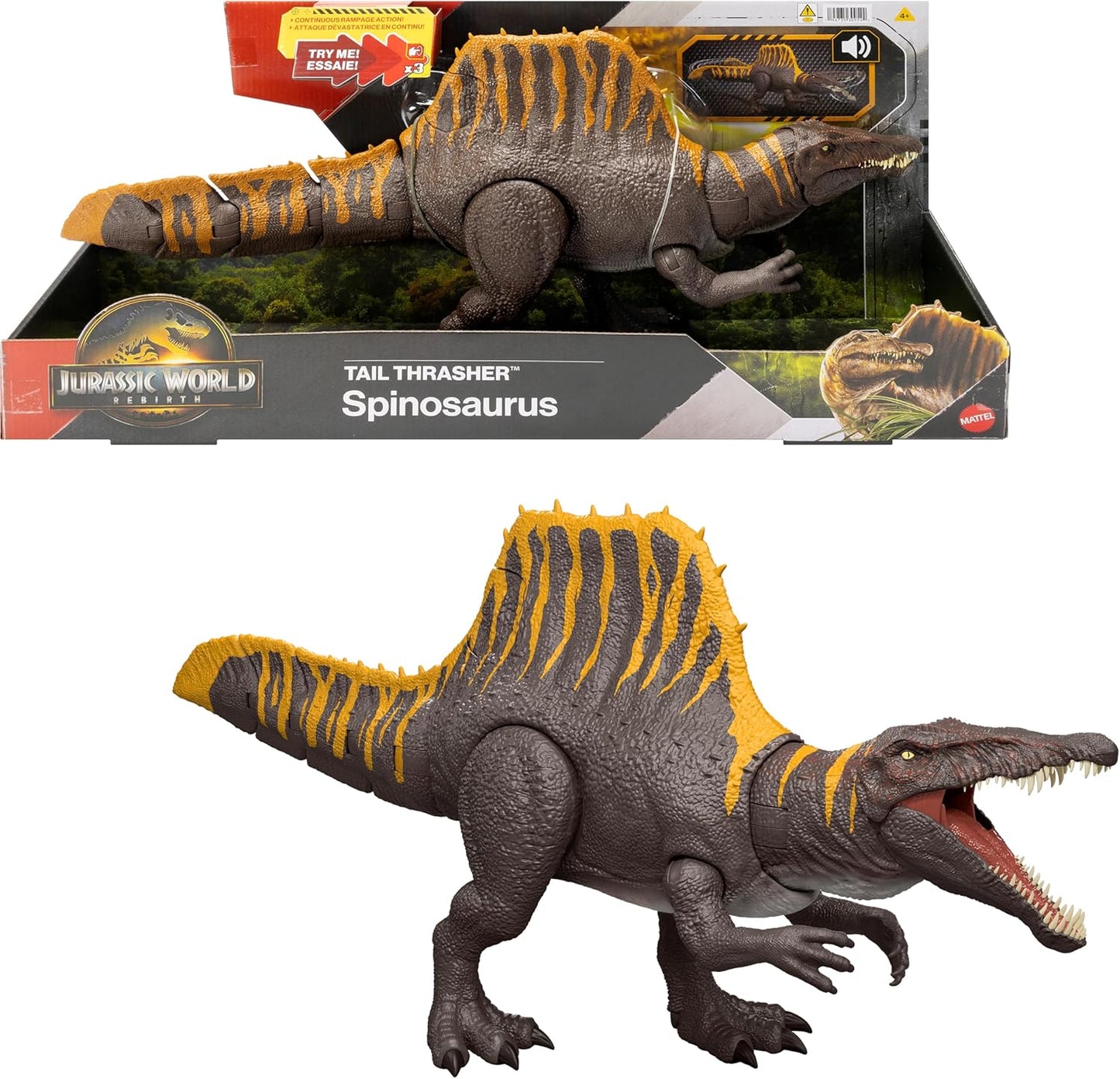 Mattel Jurassic World Rebirth Distortus T-Rex Dinosaur / Rex Rumble N Rampage Dinosaur Action Figure