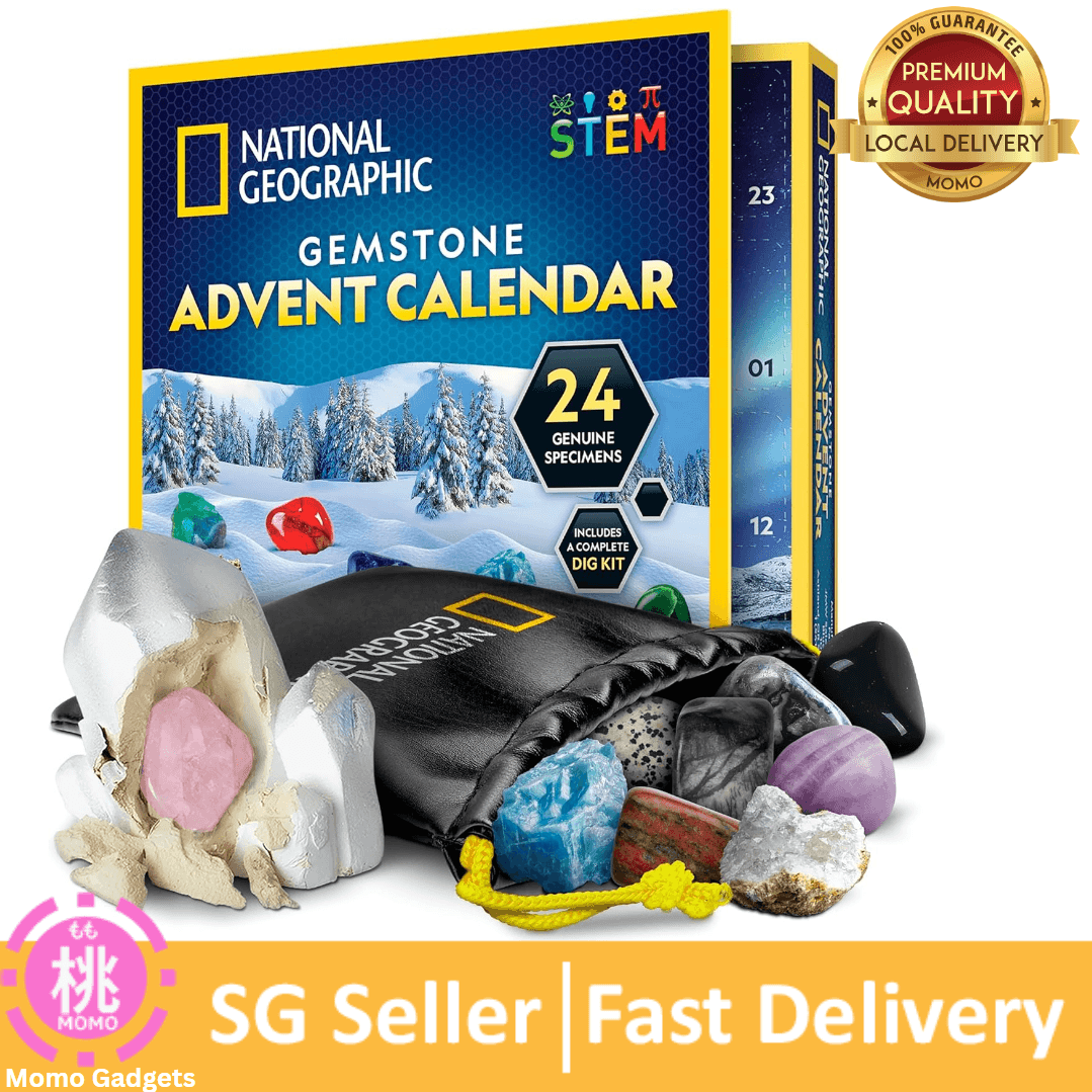 NATIONAL GEOGRAPHIC Gemstone Advent Calendar-Advent Calendar for Kids with 24 Gemstones to Open Each Day