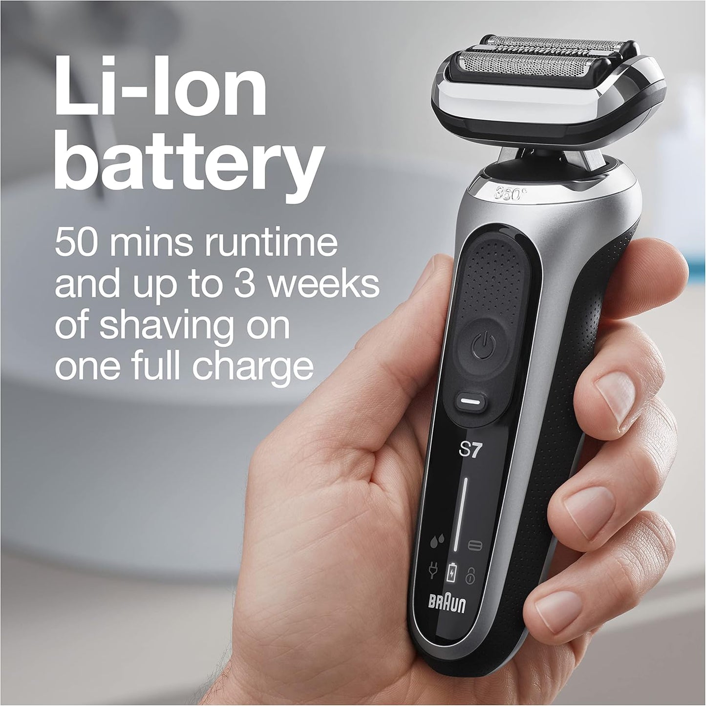 Braun Electric Razor for Men, Series 7 360 Flex Head Foil Shaver with Precision Beard Trimmer, Rechargeable, Wet & Dry and Travel Case