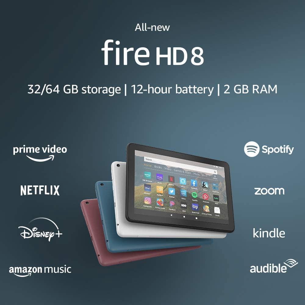 Amazon Fire HD 8 FREE Screen Protector (2GB RAM) / HD 8 Plus (3GB RAM) tablet, 8" HD display, 32 GB