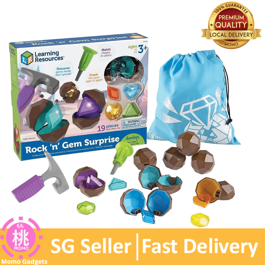 Learning Resources Rock 'n Gem Surprise, Sorting, Matching & Counting Skills Activity Set, Early STEM,19 Pieces, Ages 3+