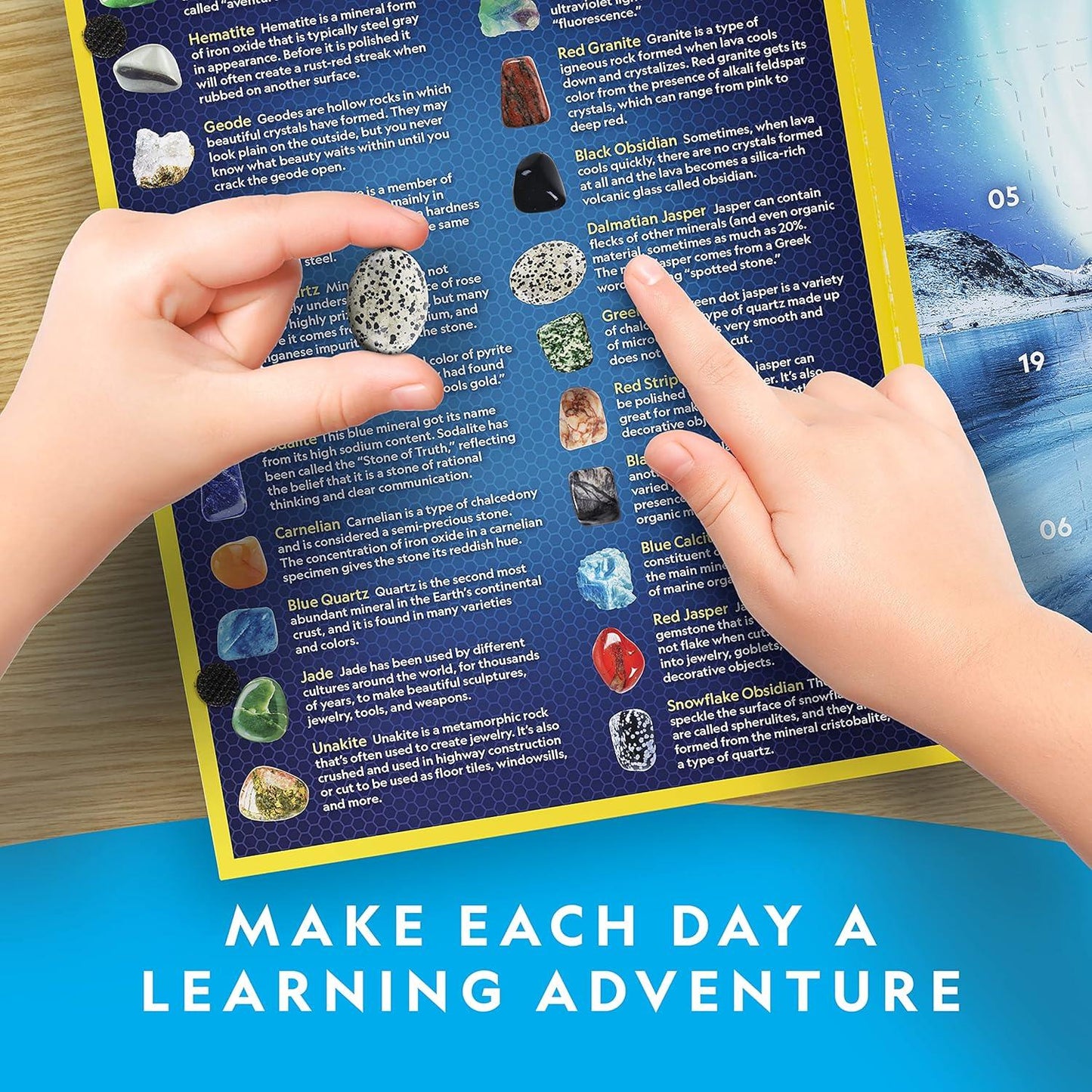 NATIONAL GEOGRAPHIC Gemstone Advent Calendar-Advent Calendar for Kids with 24 Gemstones to Open Each Day