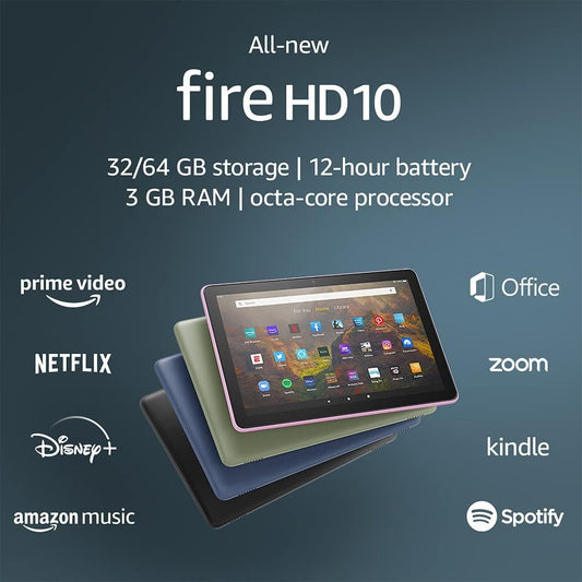 All-new Fire HD 10 tablet, 10.1", 1080p Full HD, 32 GB, latest model (2021 release) - Momo Gadgets