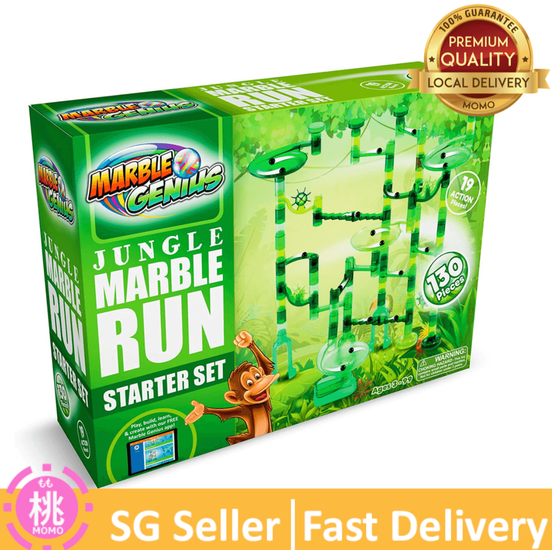 Marble Genius Glow Marble Run Set + Free Instruction App & Full Color Instruction Manual