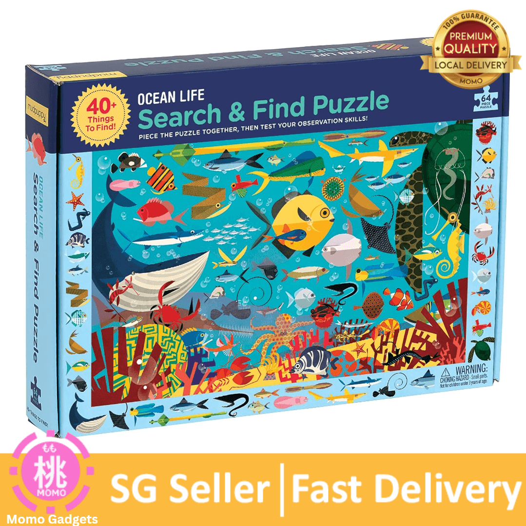 Mudpuppy Ocean Life Search & Find Puzzle / Rainforest Glow-in-The-Dark Puzzle - Momo Gadgets