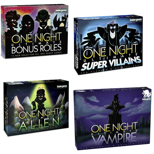 Bezier Games One Night Ultimate Vampire / Super Villains / Bonus Roles / Super Heroes / Alien (Authentic)