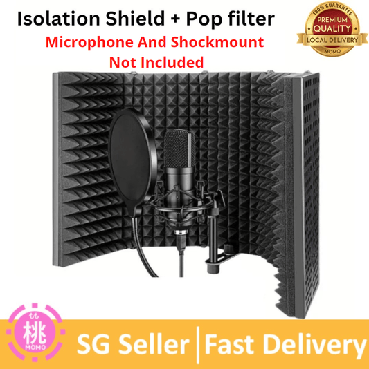 Double Layer Studio Microphone Mic Wind Screen Isolation shield Reflection Filters or Pop Filter/Swivel Mount/Mask Shied For Speaking Recording
