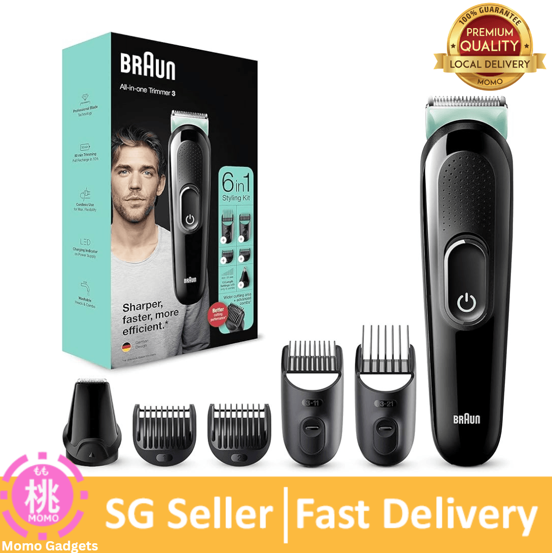 Braun 6 in 1/3 in 1/7 in 1 Style Kit Series 3 Trimmer / Clipper for Men