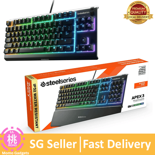 SteelSeries Apex 3/ Apex 3 TLK Silent Gaming Keyboard,Black