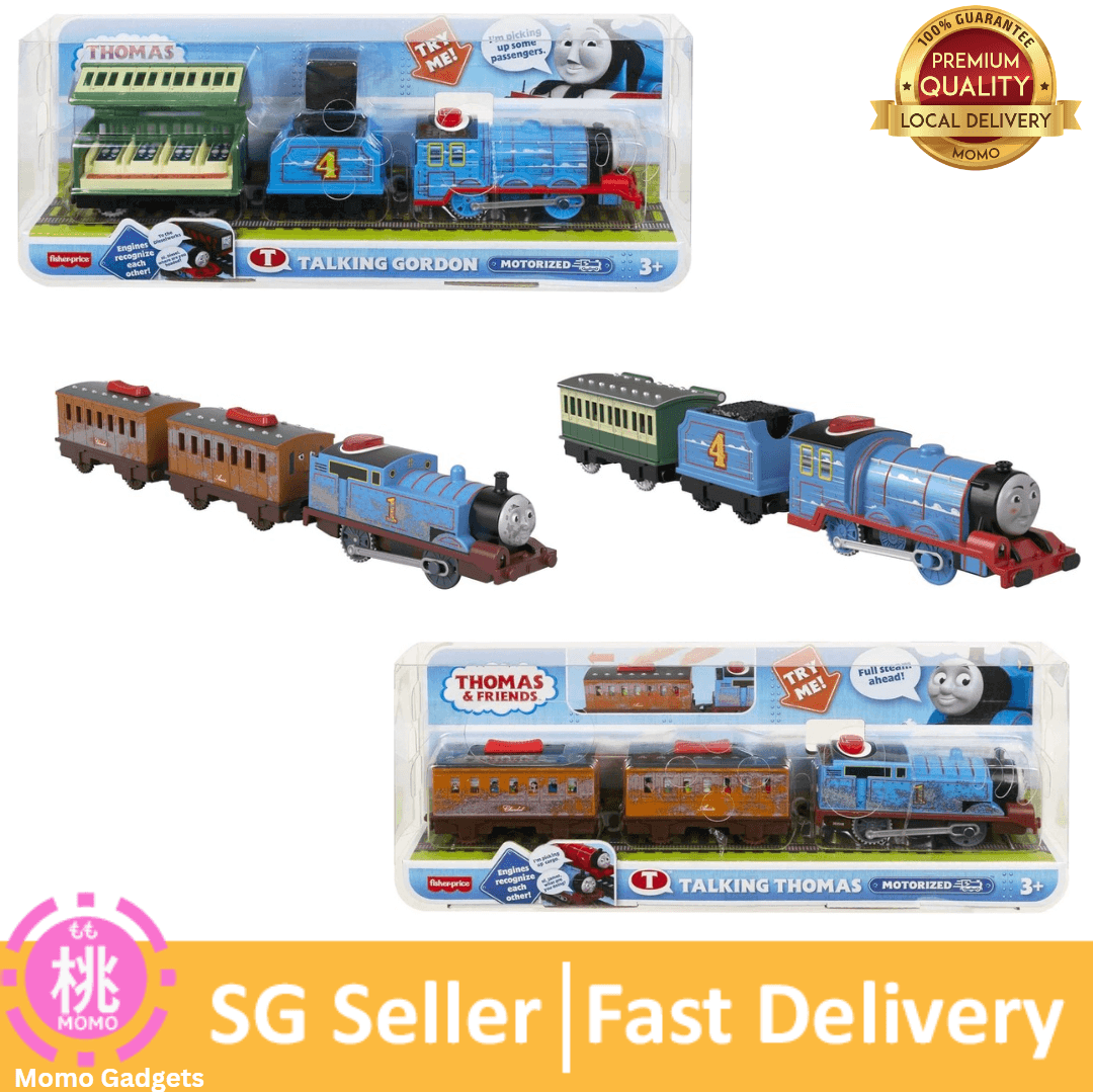 Thomas & Friends Motorized Toy Train Talking Thomas / Gordon Engine with Sounds Phrases & Passenger Cars