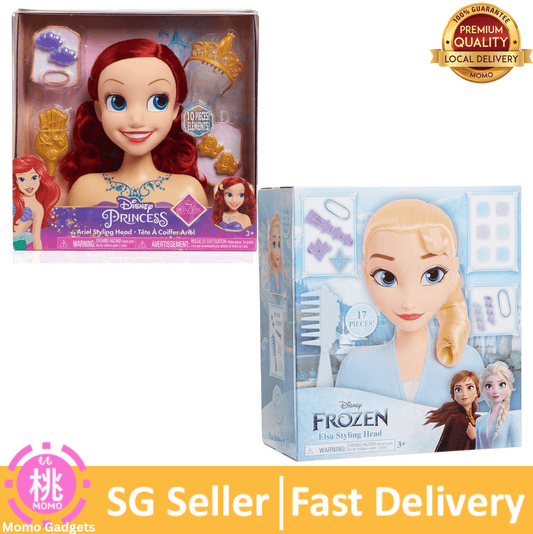 Disney Frozen 2 / Disney Princess Styling Head, 17-Pieces Include Wear and Share Accessories, Blonde, Hair Styling for Kids