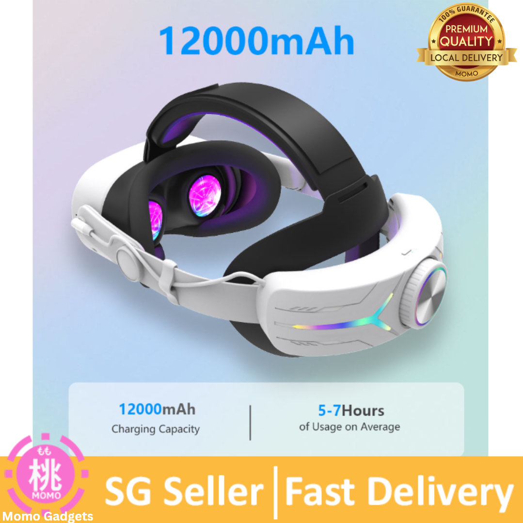 Meta Quest 3 Battery Head Strap 8000mAh/10000mAh Compatible with Meta Quest 3 Accessories, Battery Pack Elite Strap