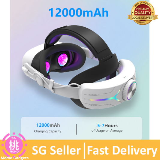 Meta Quest 3 Battery Head Strap 8000mAh/10000mAh Compatible with Meta Quest 3 Accessories, Battery Pack Elite Strap