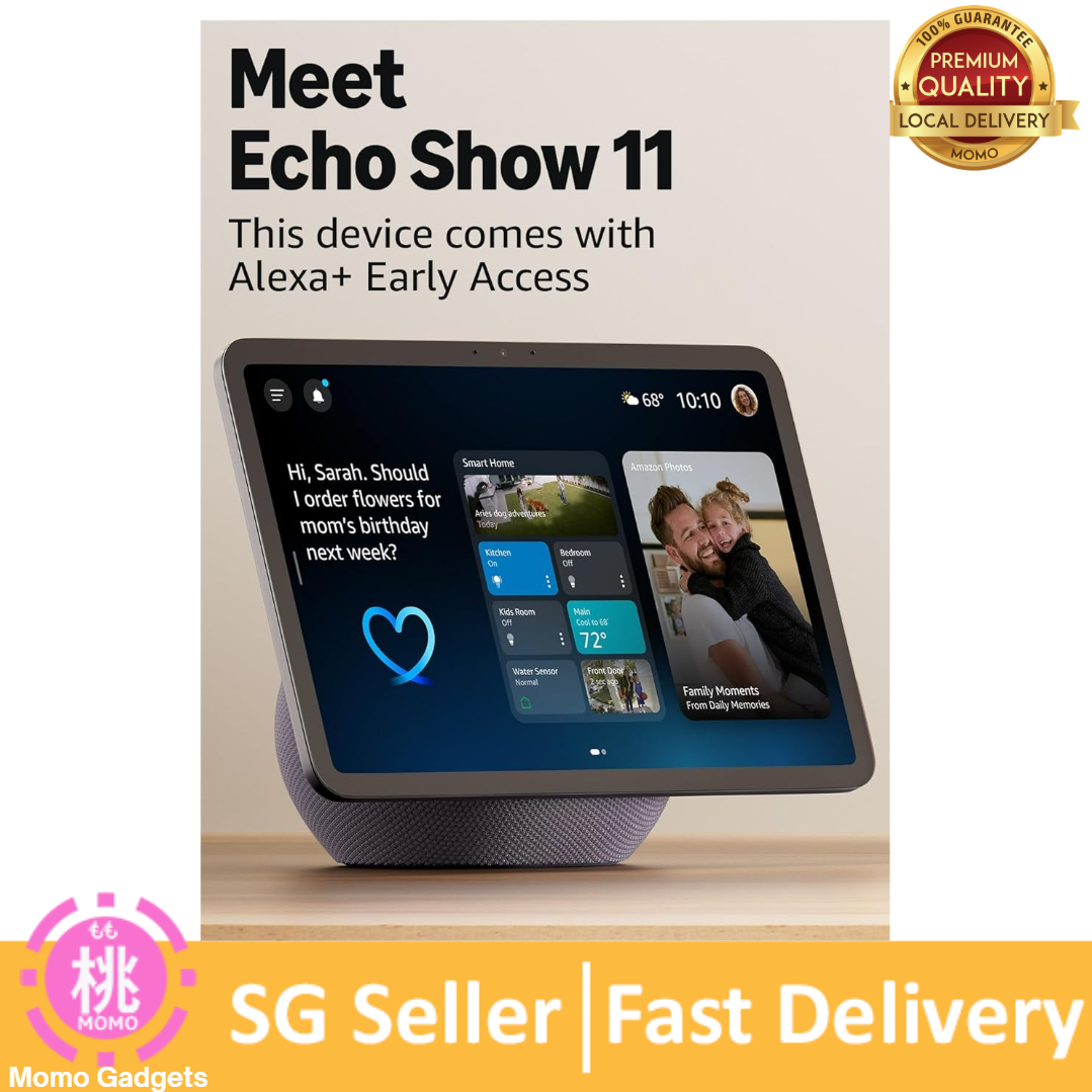 Amazon Echo Show 11 (newest model), Vibrant Full-HD 11" display with more viewing area and spatial audio, with Alexa+ Early Access