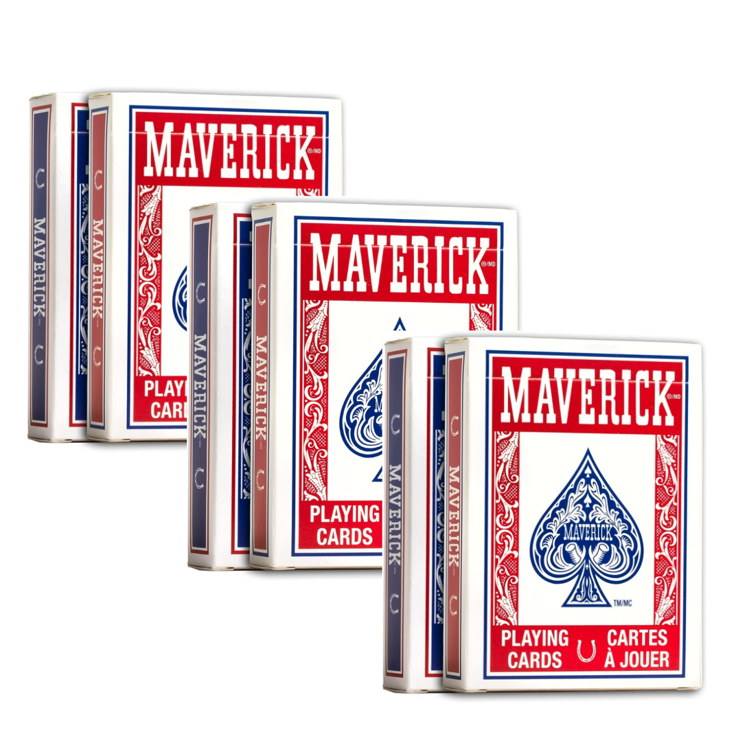 Maverick Standard Playing Cards option of 12 Pack, or 6 pack, Poker Size Standard Card Game