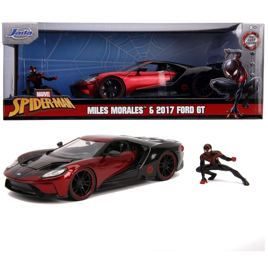 Jada Toys Marvel 1:24 2017 Ford GT Die-cast Car with 2.75" Spider-Man Figure