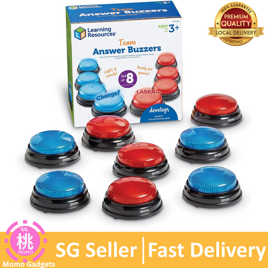 Answer Buzzers, Set of 4 Assorted Colored Buzzers ( Light or Recordable option)