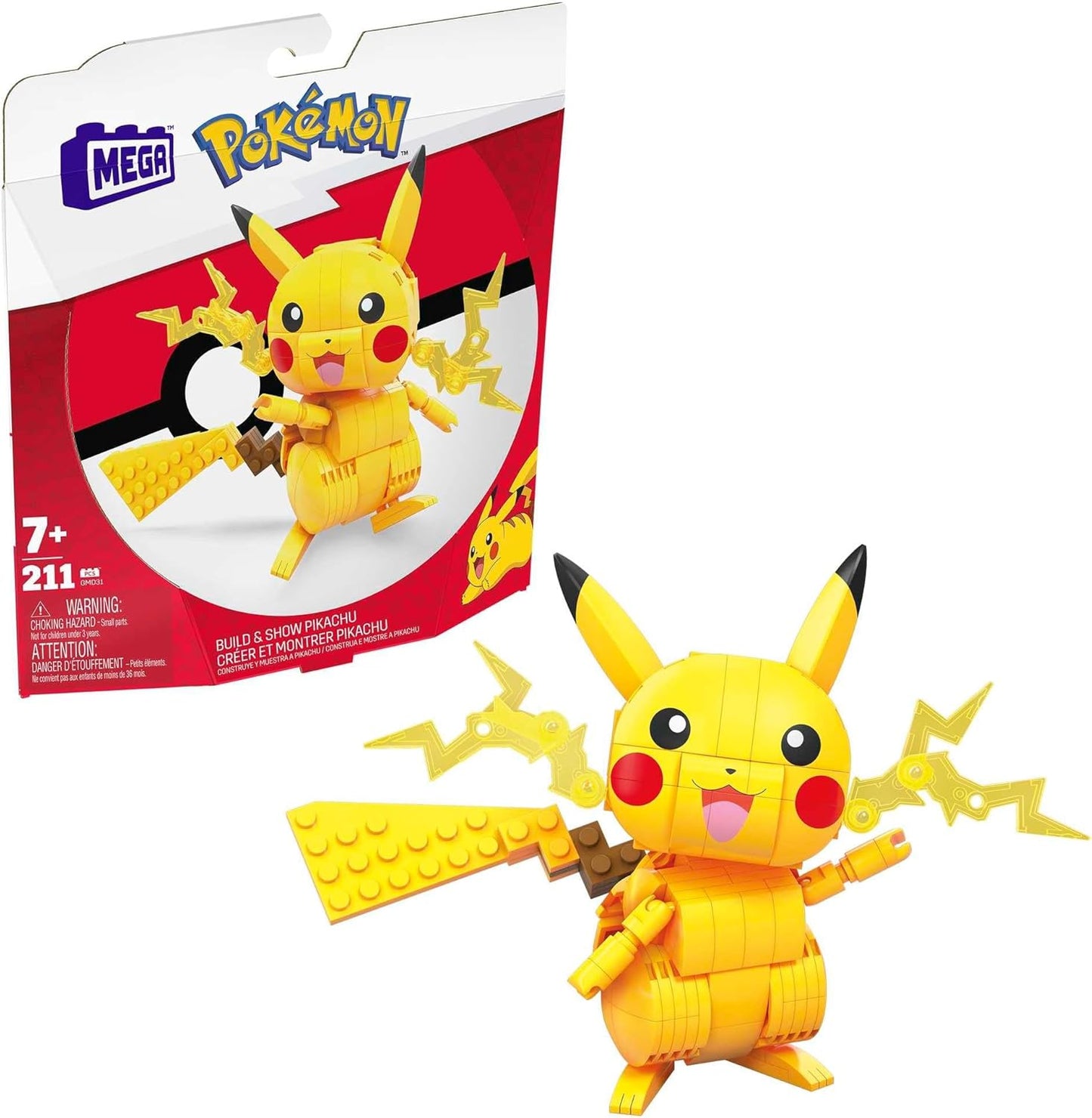 Mega Pokemon Building Toys Set Build & Show Pikachu with 205 Pieces/806 Pieces / Squitle 199 Piece