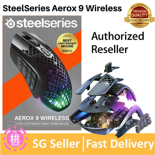 SteelSeries Aerox 9 Wireless – Ultra-Lightweight Wireless Gaming Mouse