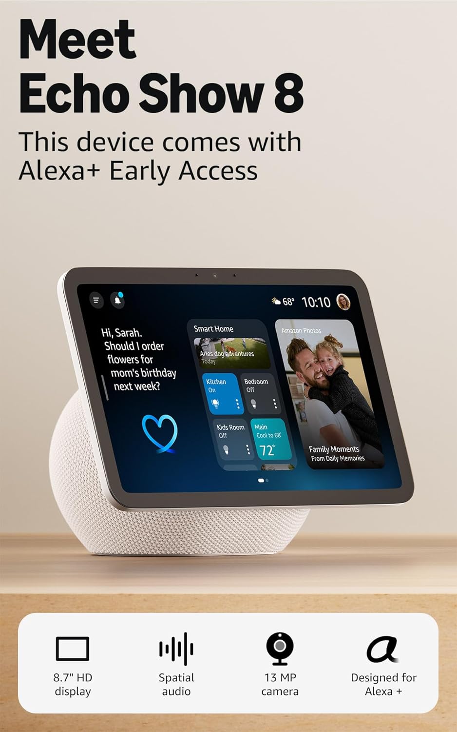 Echo Show 8 4th , 3rd Gen or 2nd Gen release HD smart display with Alexa and 13 MP camera