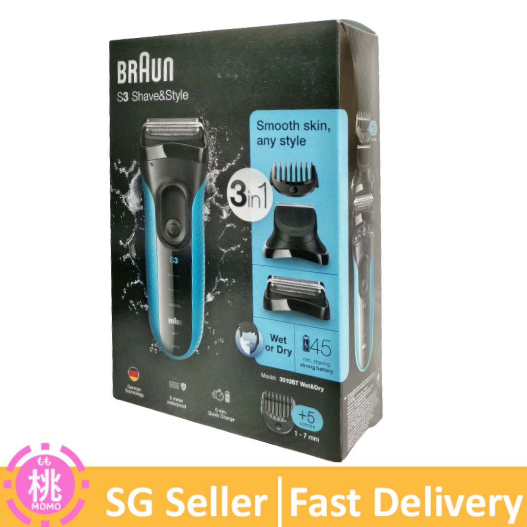 Braun Series 3 310S / 3010BT Shaver and Beard Trimmer ,Electric Shaver for Men - Wet and Dry Electric Razor with 3 Flex Head