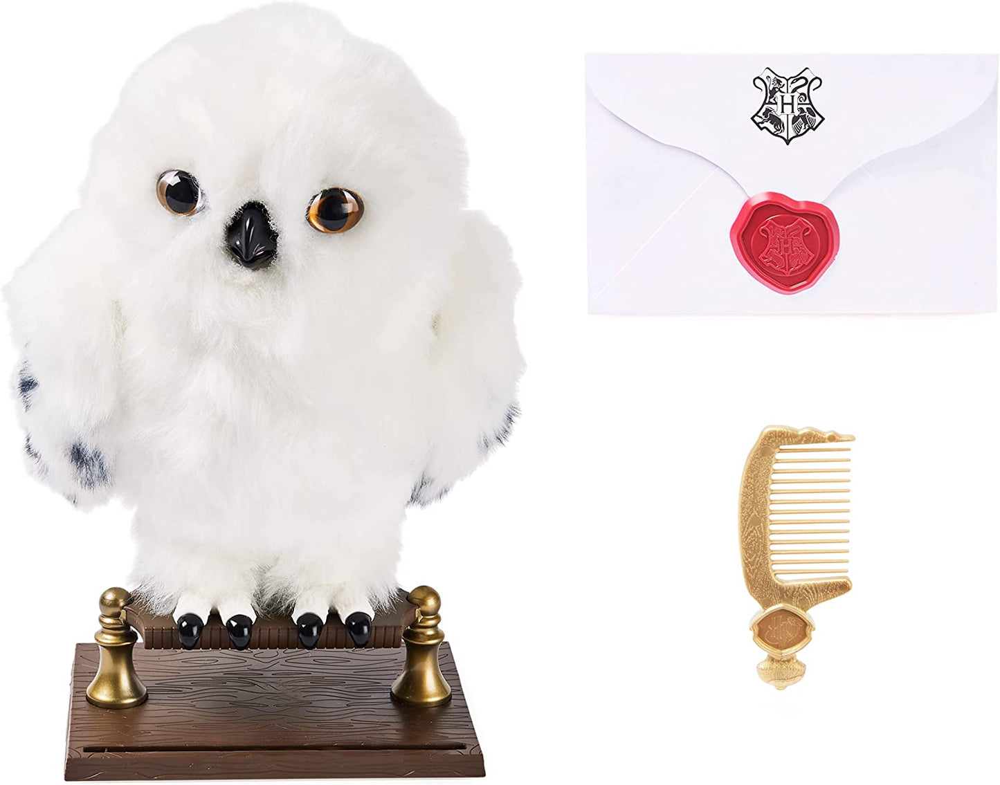 Wizarding World Harry Potter, Enchanting Hedwig Interactive Owl with Over 15 Sounds and Movements and Hogwarts Envelope, Kids Toys for Ages 5 and up,Multicolor