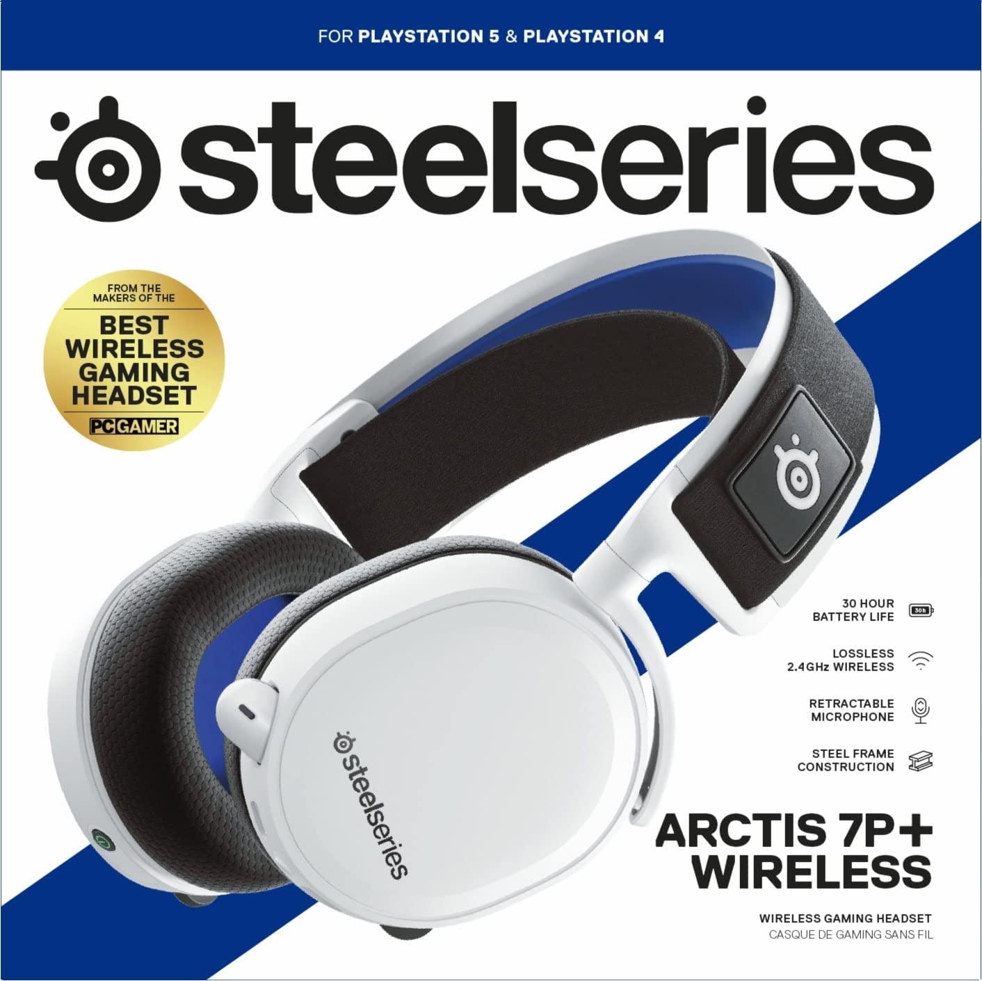 SteelSeries Arctis 7 / Arctis 7p+ Lag-free Wireless Gaming Head Set with DTS Headphone:X v2.0 Surround for PC and PlayStation 4