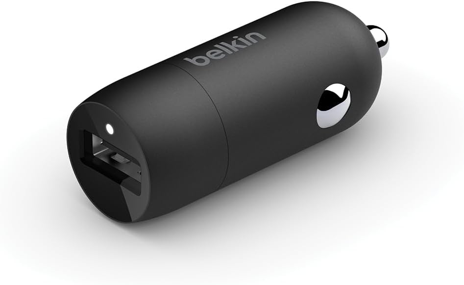 Belkin Quick Charge USB Car Charger 18W (Qualcomm Quick Charge 3.0 Charger compatible with Samsung Galaxy Note9, S9, S8, S7, S6, more)
