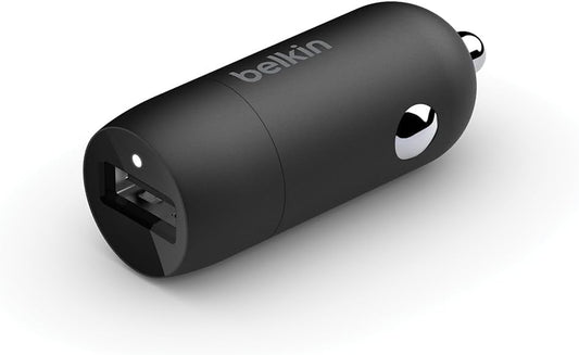 Belkin Quick Charge USB Car Charger 18W (Qualcomm Quick Charge 3.0 Charger compatible with Samsung Galaxy Note9, S9, S8, S7, S6, more)
