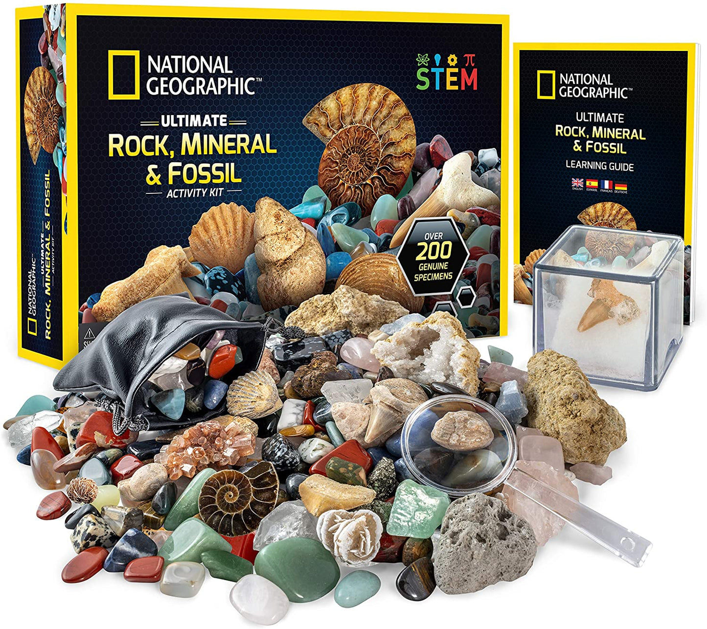 NATIONAL GEOGRAPHIC Rock & Mineral Collection - Rock Collection Box for Kids, 15 Gemstones and Crystals for Kids
