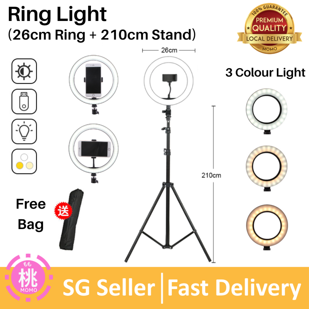 Selfie Ring Light 24W 16CM/26CM Photo Studio Light Photography Dimmable Video For iPhone With Tripod Selfie Stick & Phone Holder options