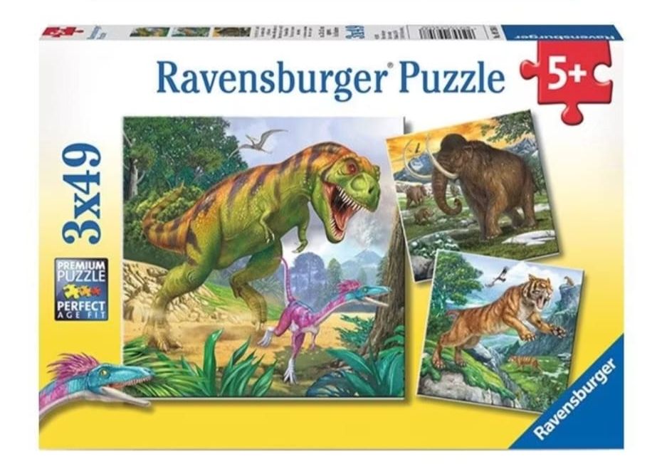 Ravensburger Realm of the Giants Dinosaur 100/200/3X49 Piece Jigsaw Puzzle for Kids