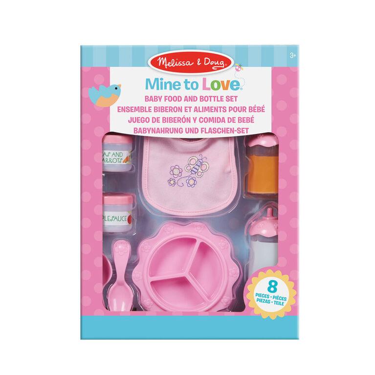 Melissa & Doug Mine to Love Time to Eat Doll Accessories Feeding Set (8 pcs) , Pink - Momo Gadgets