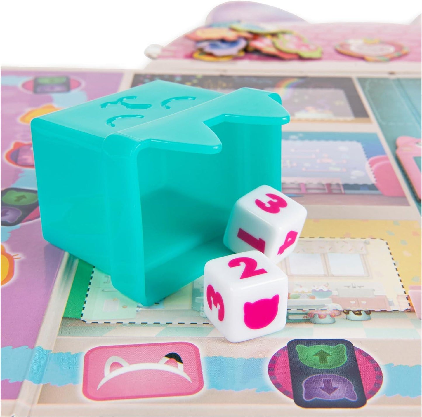 Gabby’s Dollhouse, Meow-Mazing Board Game Based on The DreamWorks Netflix Show with 4 Kitty Headbands