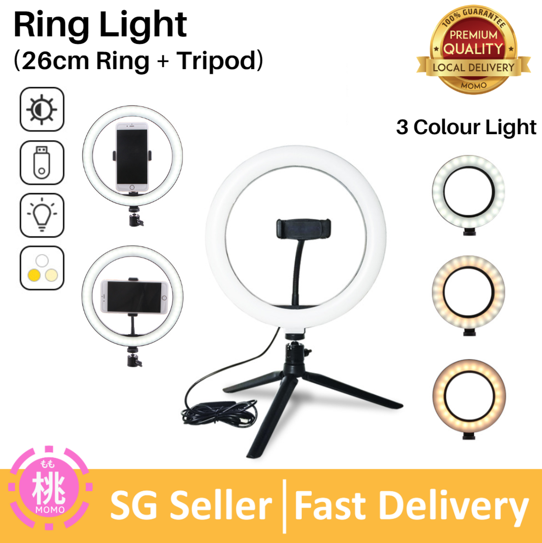 Selfie Ring Light 24W 16CM/26CM Photo Studio Light Photography Dimmable Video For iPhone With Tripod Selfie Stick & Phone Holder options