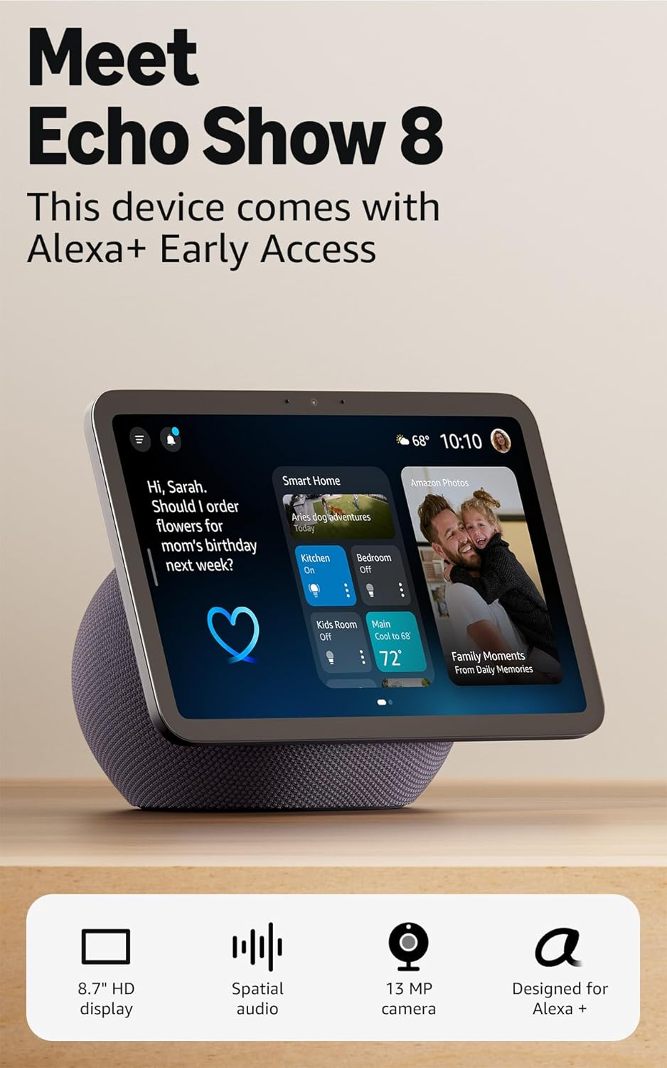 Echo Show 8 4th , 3rd Gen or 2nd Gen release HD smart display with Alexa and 13 MP camera