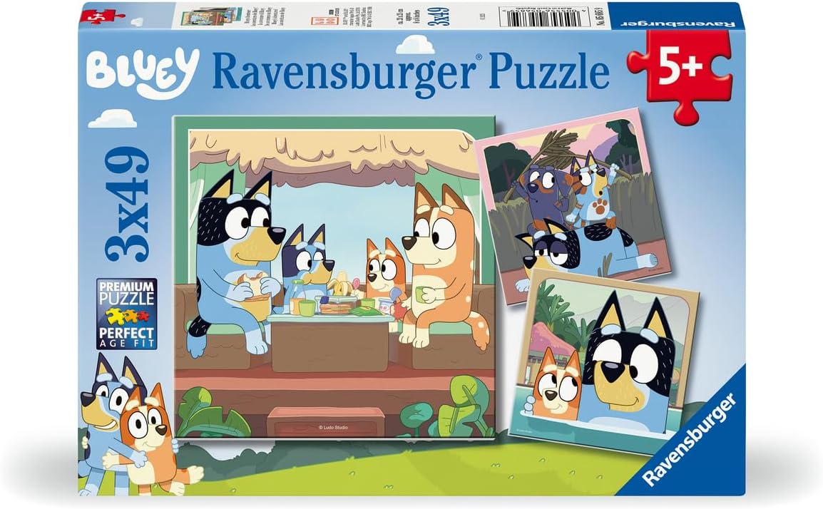 Ravensburger Bluey - 3x49 Piece / 35 Piece Jigsaw Puzzle for Kids Age 3 Years Up