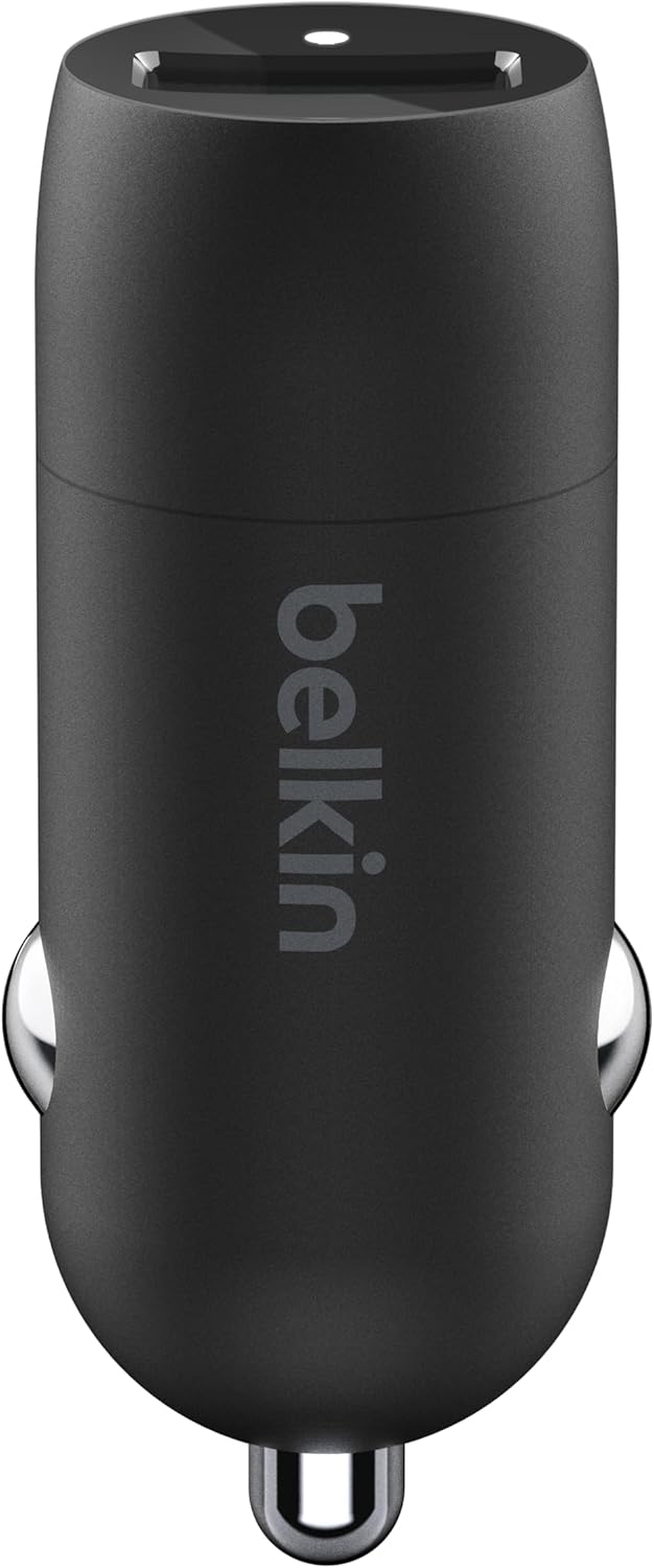 Belkin Quick Charge USB Car Charger 18W (Qualcomm Quick Charge 3.0 Charger compatible with Samsung Galaxy Note9, S9, S8, S7, S6, more)
