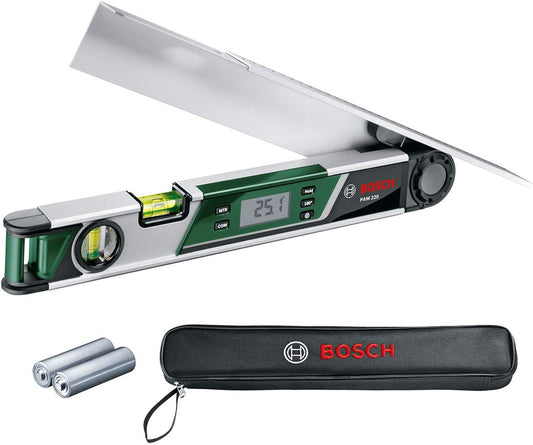 Bosch Digital Angle Measurer PAM 220 (0° - 220° Measuring Range, +/- 0.2° Measuring Accuracy, in Pocket)