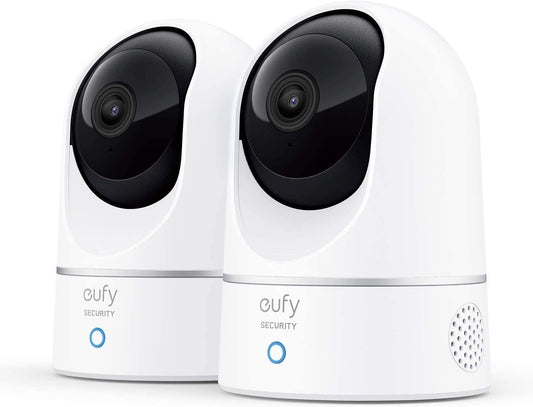 eufy Security 2K Indoor Cam Pan & Tilt, Plug-in Security Indoor Camera with Wi-Fi, Voice Assistant Compatibility