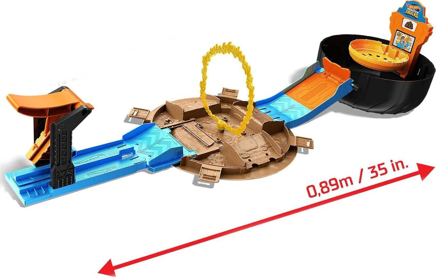 Hot Wheels Monster Trucks Stunt Tire Play Set Opens to Reveal Arena with Launcher