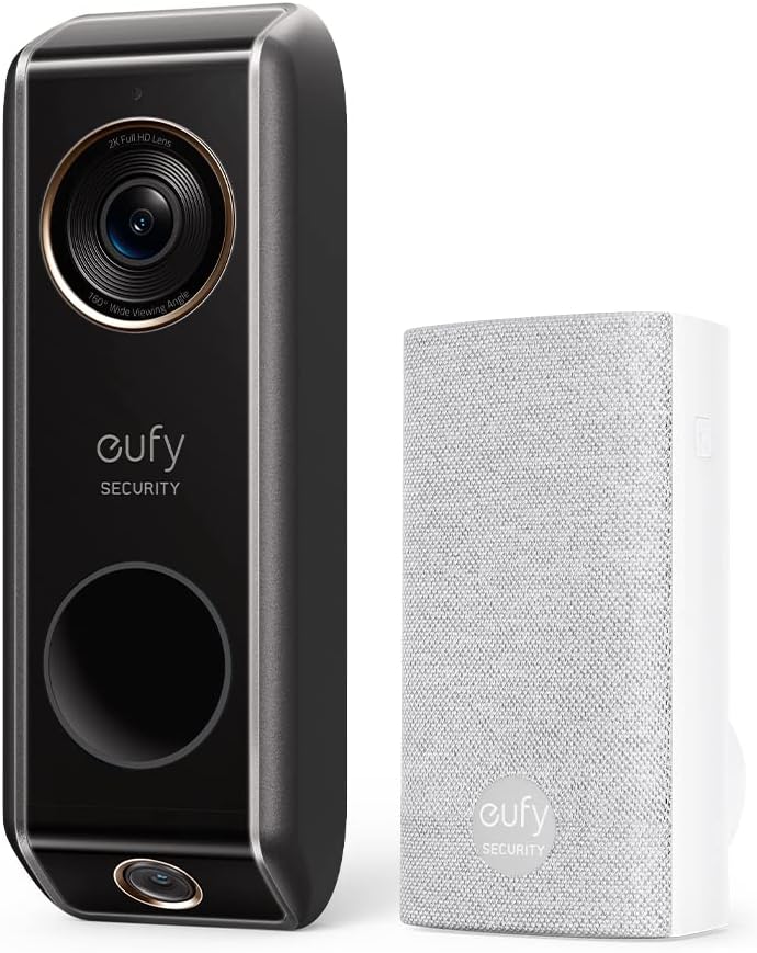 eufy security Video Doorbell Dual Camera (Wired) with Chime and transformer, Delivery Guard, 2K with HDR, No Monthly Fee