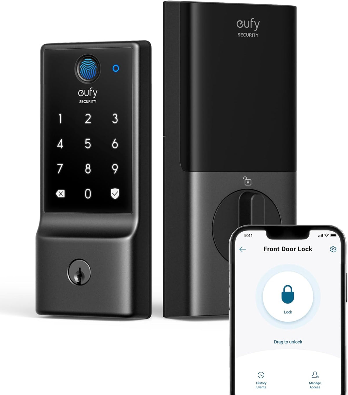 eufy Security Smart Lock C210 (E110), or C220 Keyless Entry Door Lock, Built-in WiFi Deadbolt, Smart Door Lock