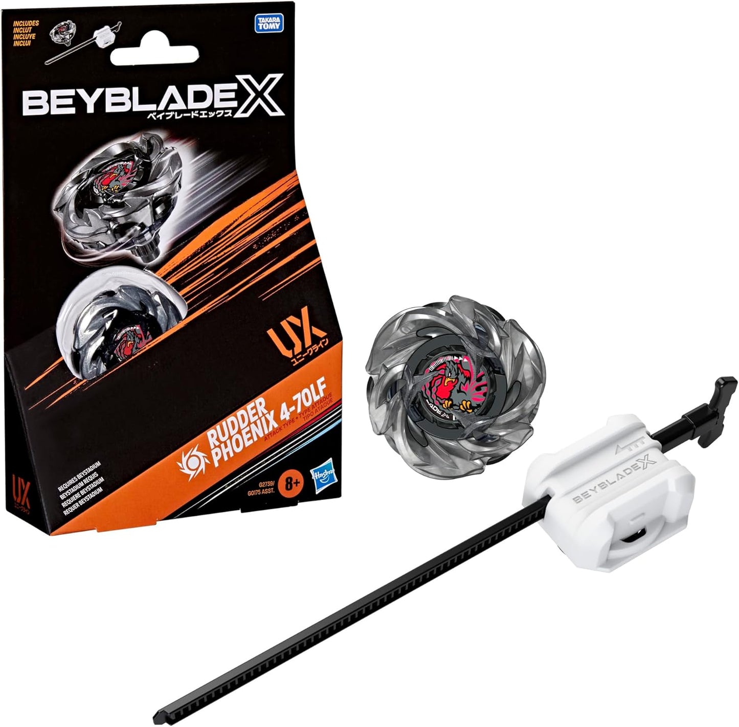 Beyblade X Soar Phoenix 9-60GF / Dranzer Spiral 3-80T / Transformers Collab 4-60P VS 4-80B / Rudder Phoenix 4-70LF / Cobalt Dragoon 2-60C Deluxe String Launcher Set
