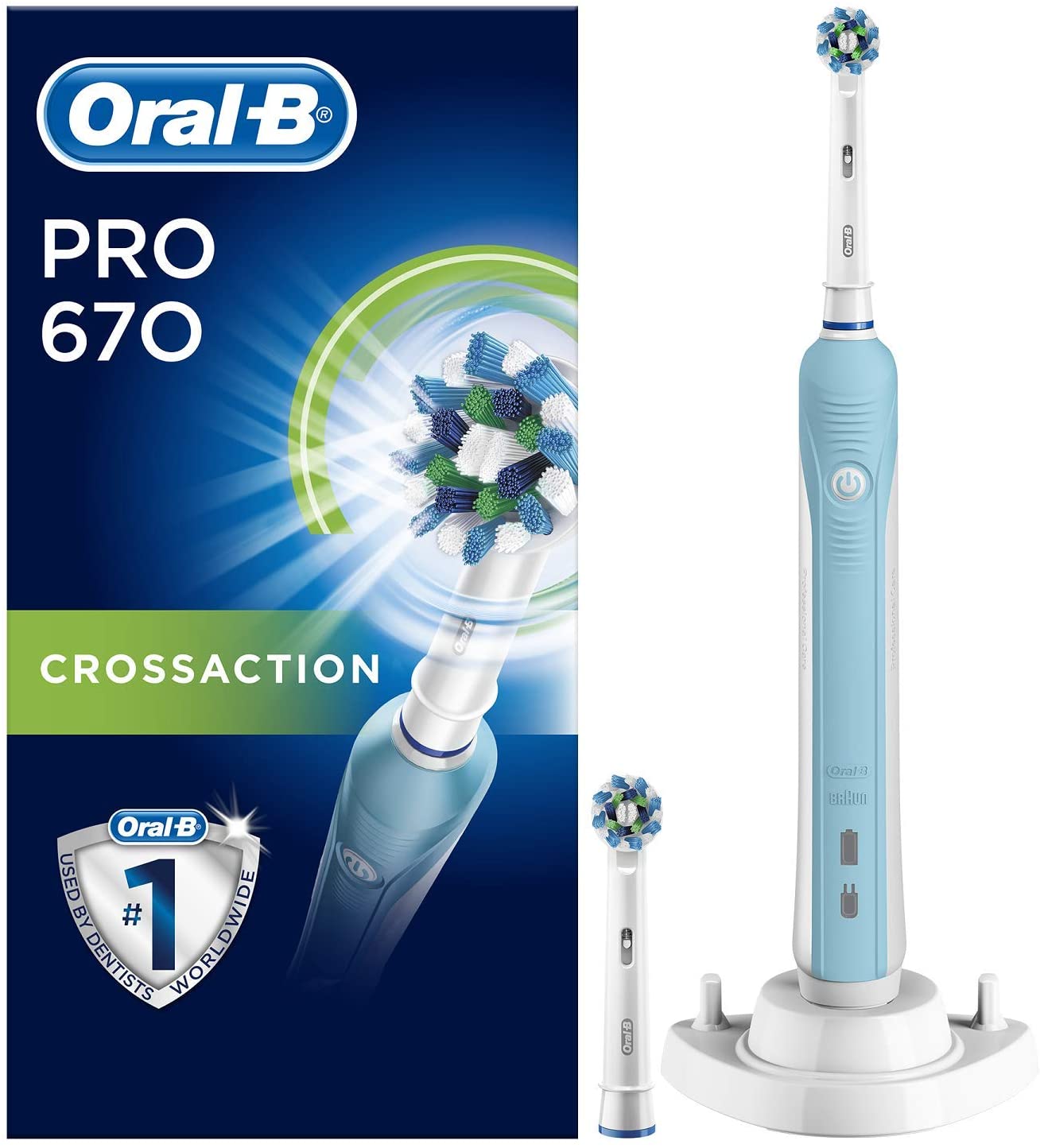 Oral B Pro 650 / Pro 500 Blue or Pink Option Electric Rechargeable Toothbrush Powered by Braun