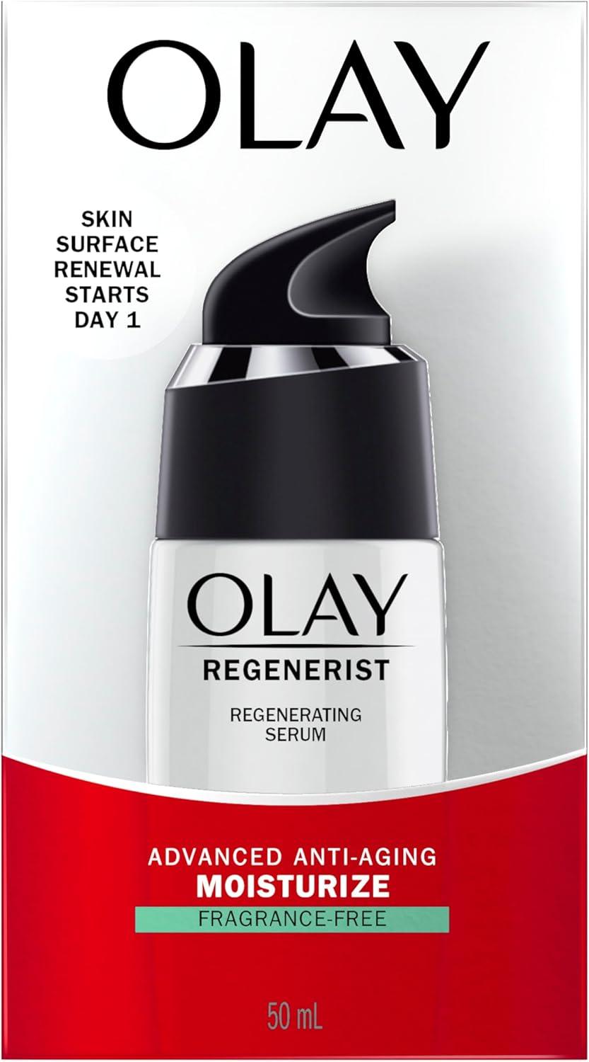 Olay Regenerist Anti Ageing Daily Regenerating Serum, Ultra-Lighweight, Smooths The Look of Wrinkles, Fragrance Free 50 ml